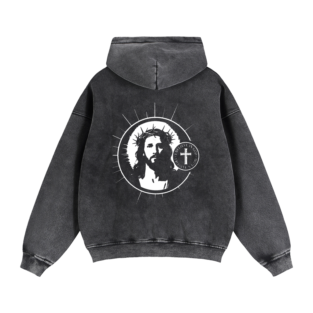 Zip-Through Boxy Fleece Hoodie